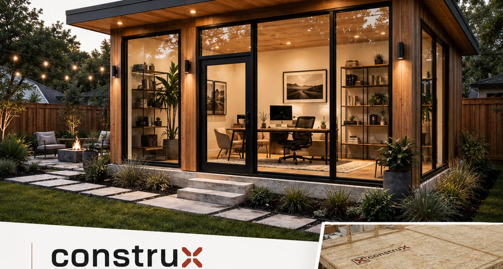 Modern backyard office studio by Construx