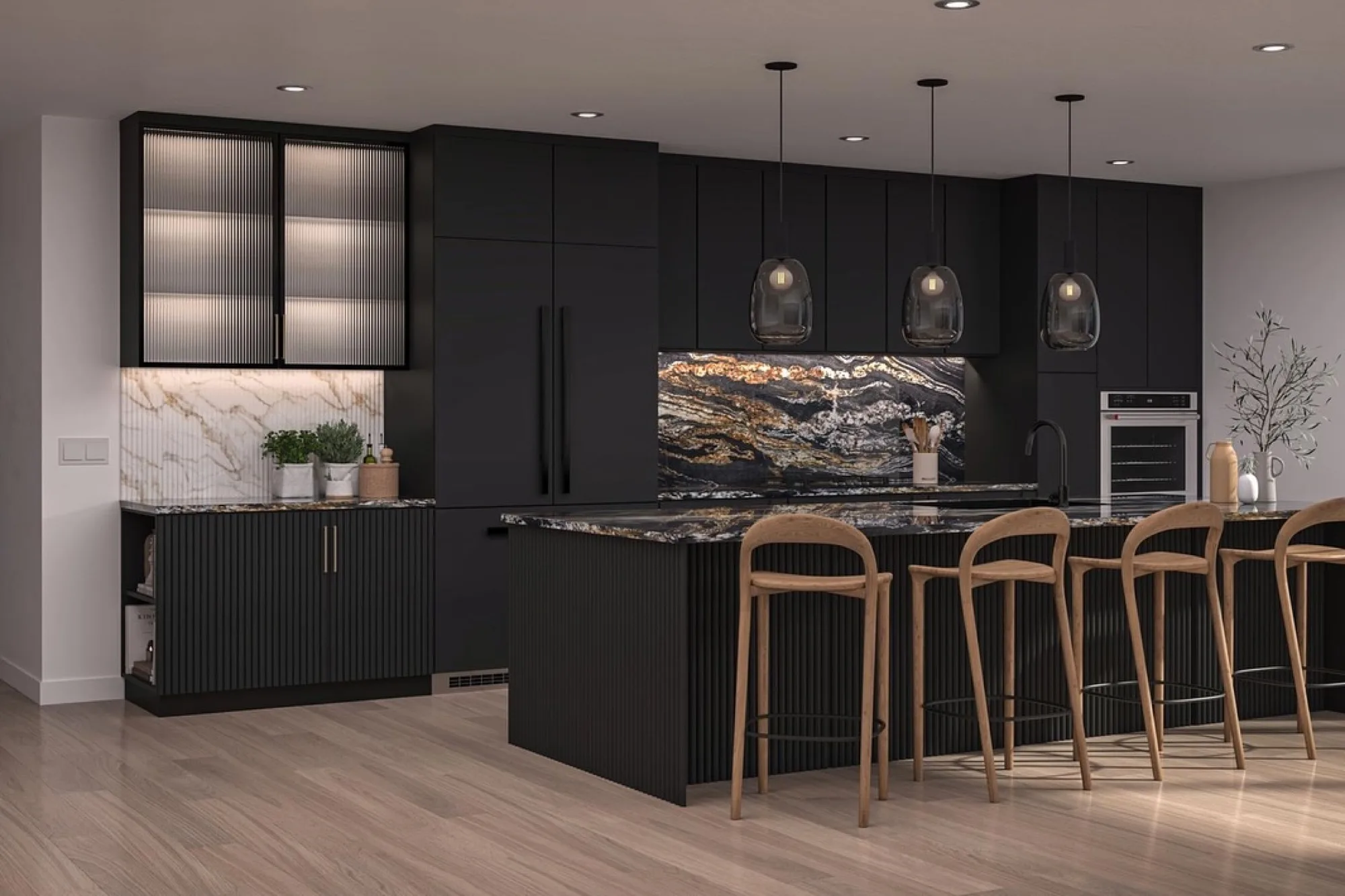 Moody black kitchen (1)