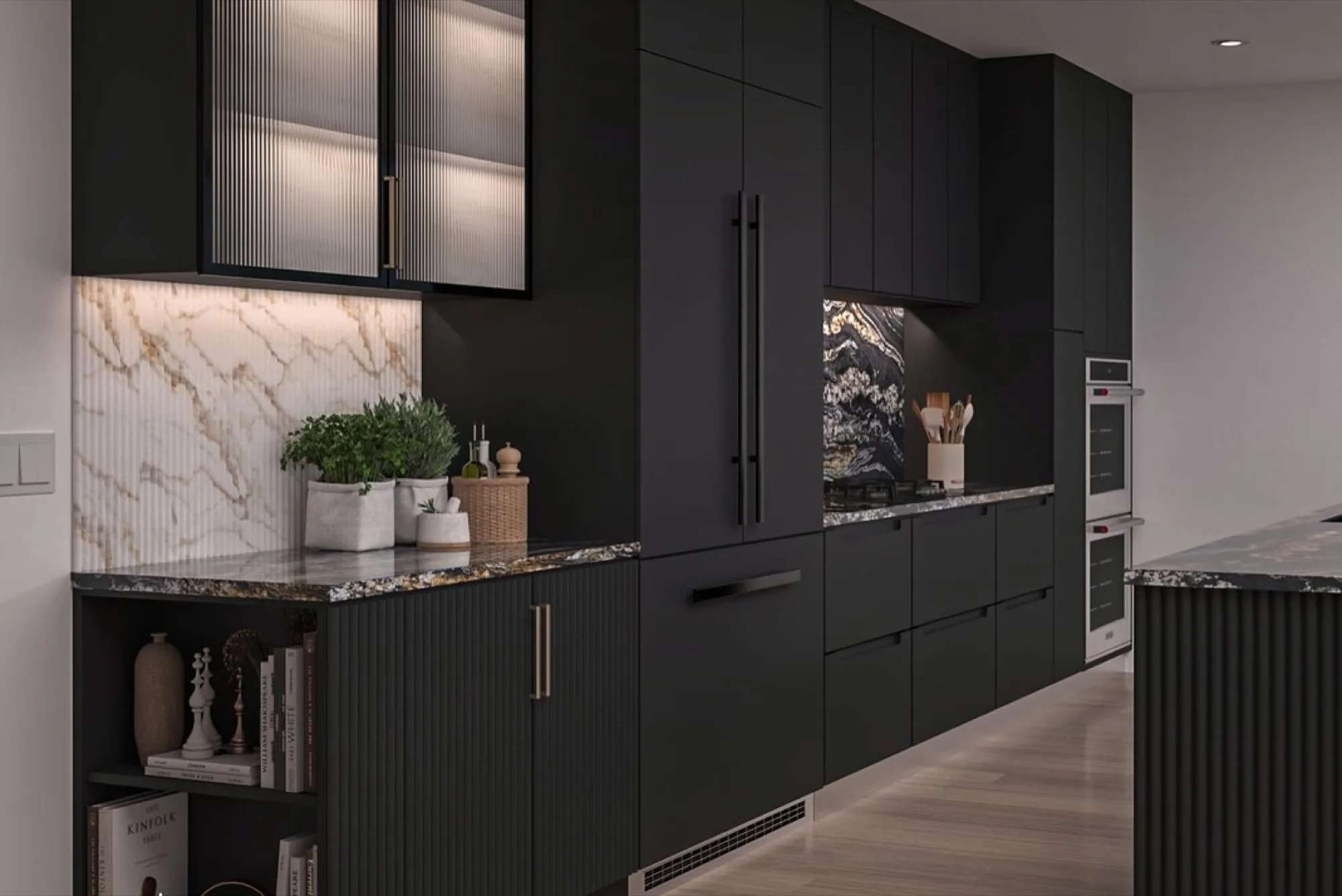 Moody black kitchen (2)